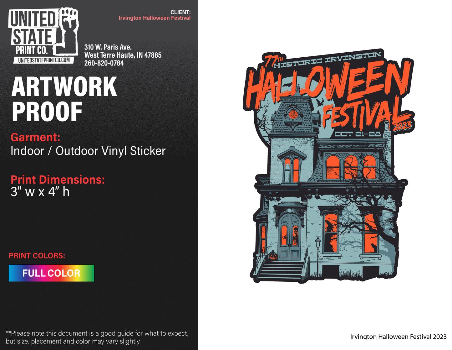 Irvington Halloween 2023 Sticker